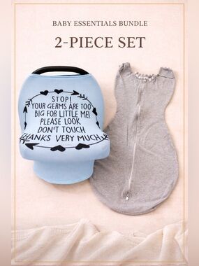 Baby Essentials Bundle Car Seat Cover + SwaddleMe Sleep Sack | Newborn must have